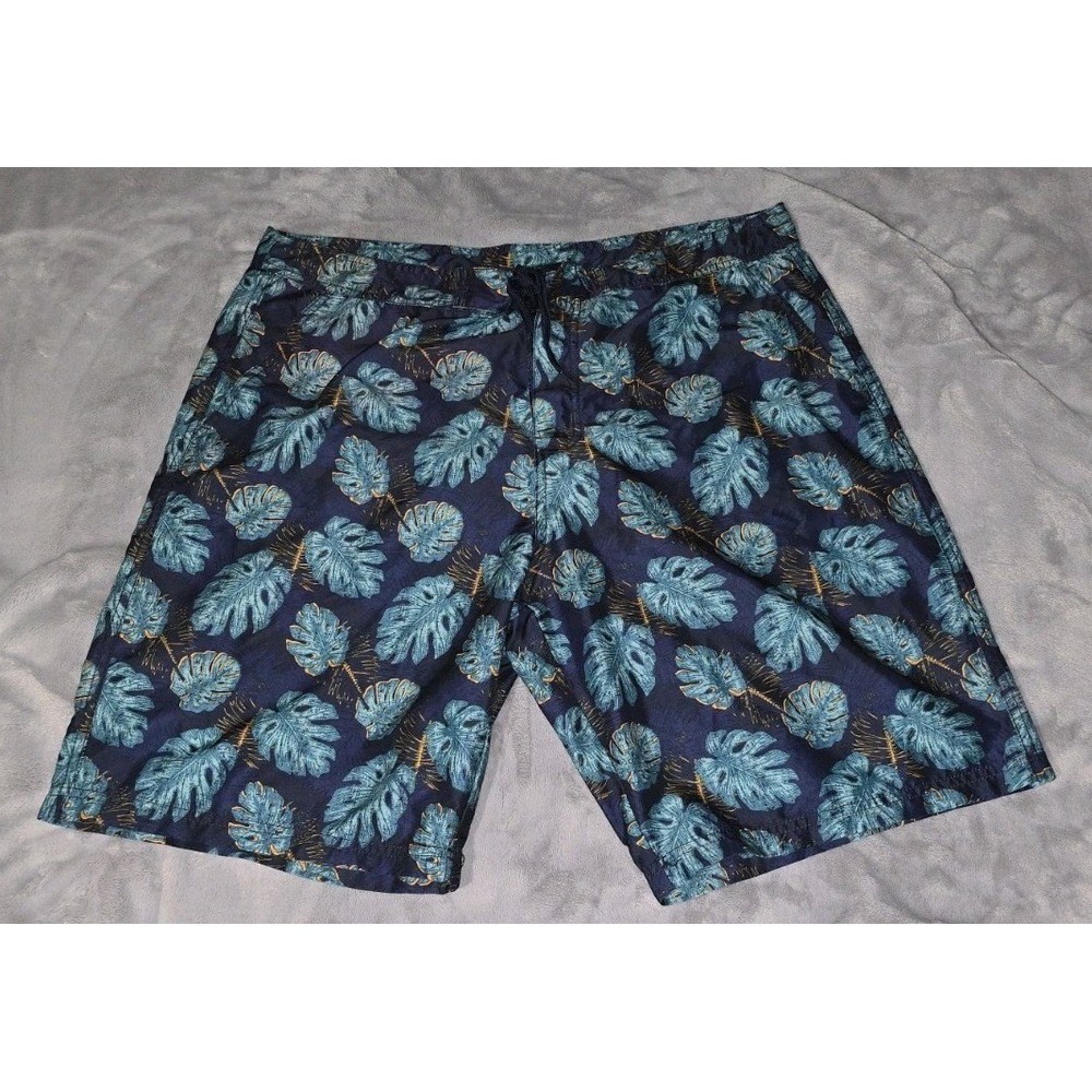 Mountain Warehouse Mens XL Board Shorts Navy Teal Tropical Swim Trunks